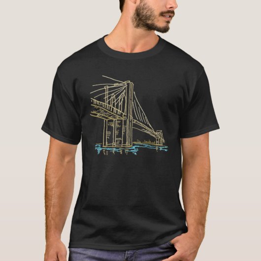 DDD City Brooklyn Bridge New York Unisex Volwassen T-shirt (Voorkant)
