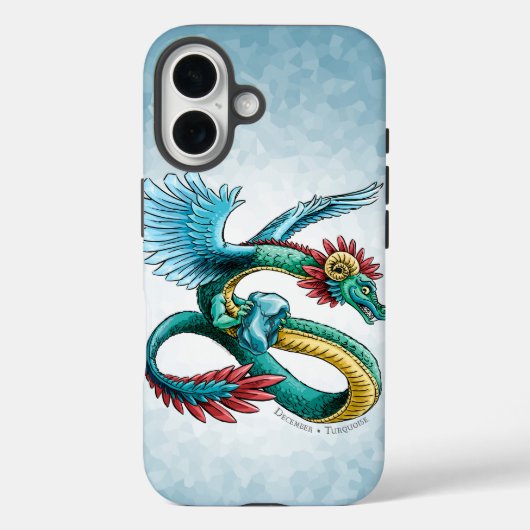 Ddecember: Birthstone Dragon: Turquoise Hoesje-Mat Case-Mate iPhone Case (Achterkant)