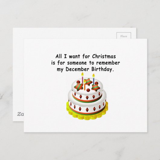 Ddecember verjaardag briefkaart (Voorkant / Achterkant)