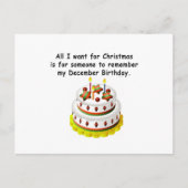 Ddecember verjaardag briefkaart (Voorkant)