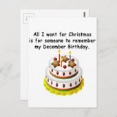 Ddecember verjaardag briefkaart (Voorkant / Achterkant)