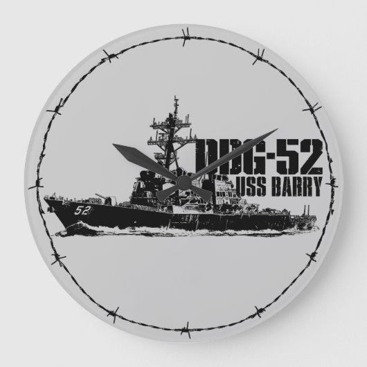 DDG-52 Barry Ronde (Grote) Wandklok (Voorkant)