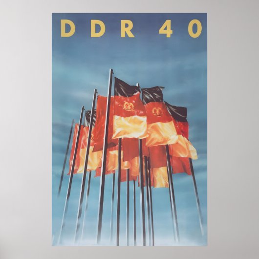 DDR 40e verjaardagsposter vintage oostelijk Poster (Voorkant)