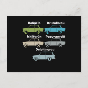 DDR Trabi alle Farben der kultigen Pappe Briefkaart
