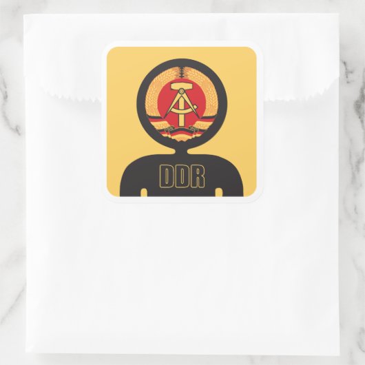 DDR vlag avatar Vierkante Sticker (Tas)