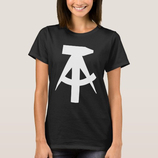 DDR Vlag hamer en kompas idee T-shirt (Voorkant)
