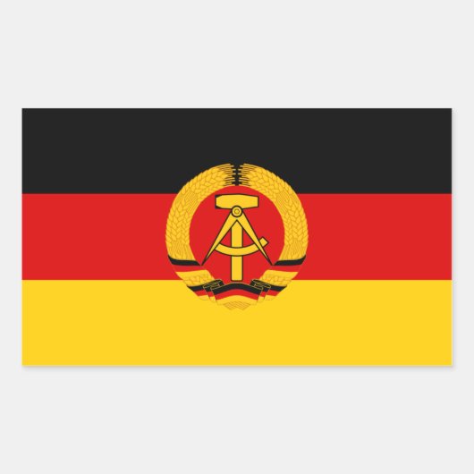 DDR-vlag Rechthoekige Sticker (Voorkant)