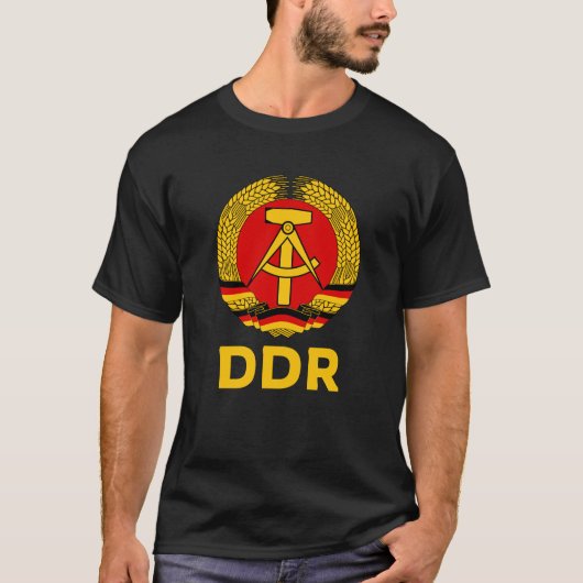DDR Wappen Ostdeutschland Fahne Geschenk Ossi T-shirt (Voorkant)