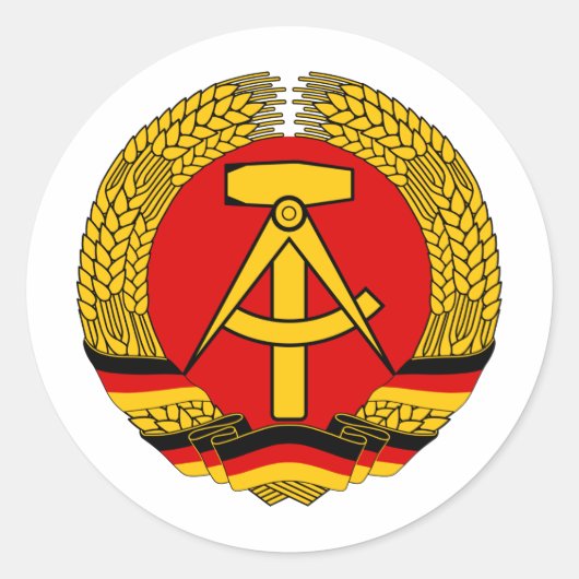 DDR Wappen Ronde Sticker (Voorkant)