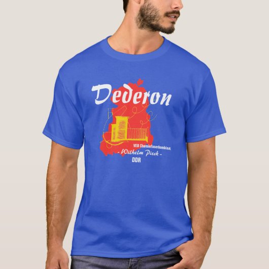 DDR Werbedesign Dederon Chemiefasern T-shirt (Voorkant)
