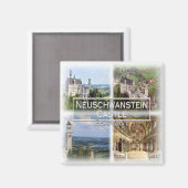DE0112 Europa, Duitsland, kasteel Neuschwanstein Magneet (Voorkant / Achterkant)