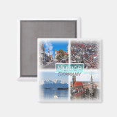 DE0142 Europa, Duitsland, München, Koelkast Magneet (Voorkant / Achterkant)