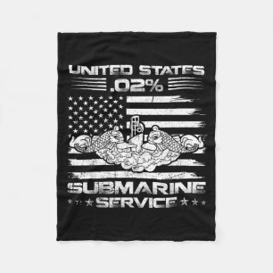 De 02 Onderzeeboot Vlag USA Onderzeeboot Veteraan Fleece Deken