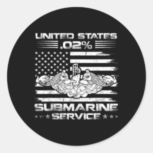 De 02 Onderzeeboot Vlag USA Onderzeeboot Veteraan Ronde Sticker