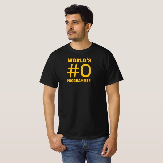 De #0 programmeur van de wereld t-shirt (Voorkant volledig)