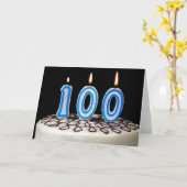 de 100ste Cake van de Verjaardag Kaart (Gele Bloem)