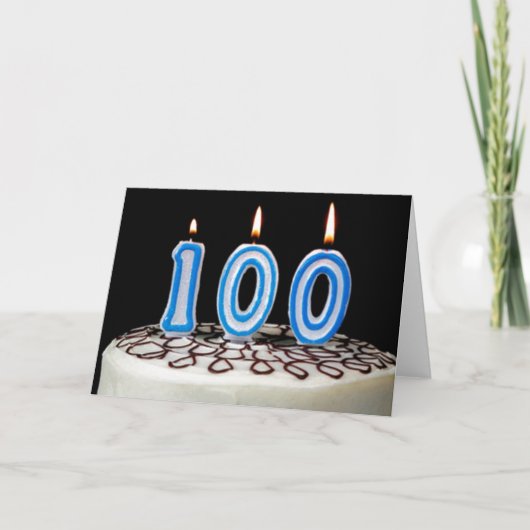 de 100ste Cake van de Verjaardag Kaart (Voorkant)