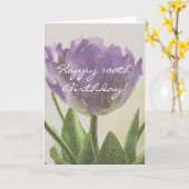 de 100ste kaart van de Verjaardag met paarse (Gele Bloem)