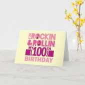 de 100ste Rots van de Verjaardag - en - Kaart (Gele Bloem)