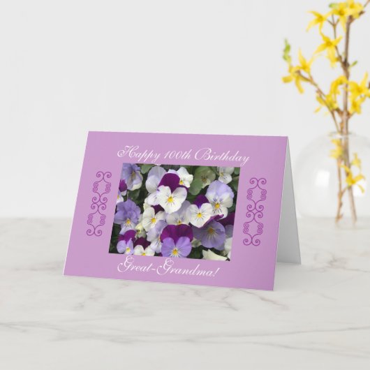 De 100ste verjaardag van de groot-oma kaart (Gele Bloem)
