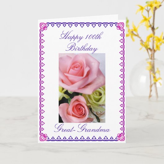 De 100ste verjaardag van oma kaart (Gele Bloem)