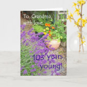 de 103ste Kaart van de Verjaardag voor Grootmoeder (Gele Bloem)