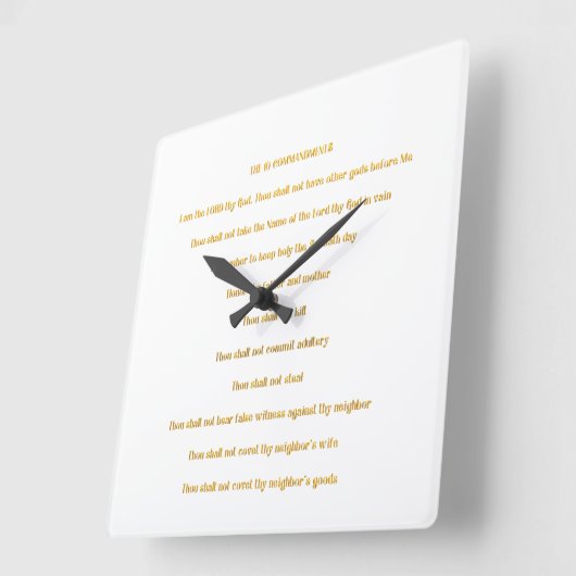 De 10 Bevelen Vierkante Klok (Hoek)