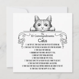 De 10 geboden van Cats Funny Kaart