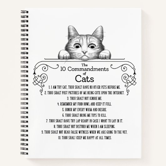De 10 geboden van Cats Funny Notitieboek (Voorkant)