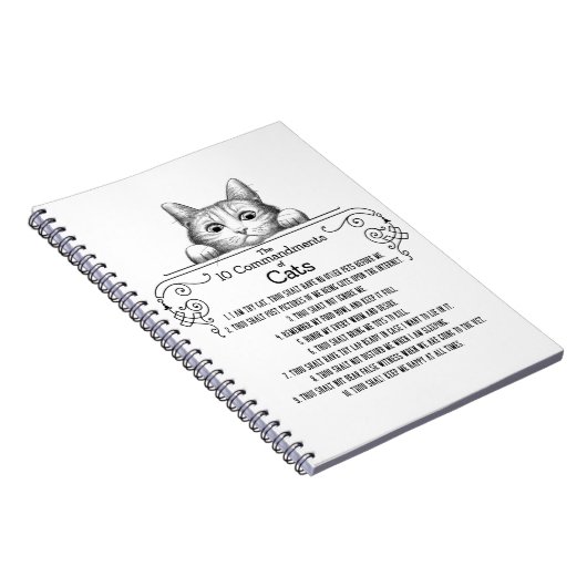 De 10 geboden van Cats Funny Notitieboek (Rechterzijde)