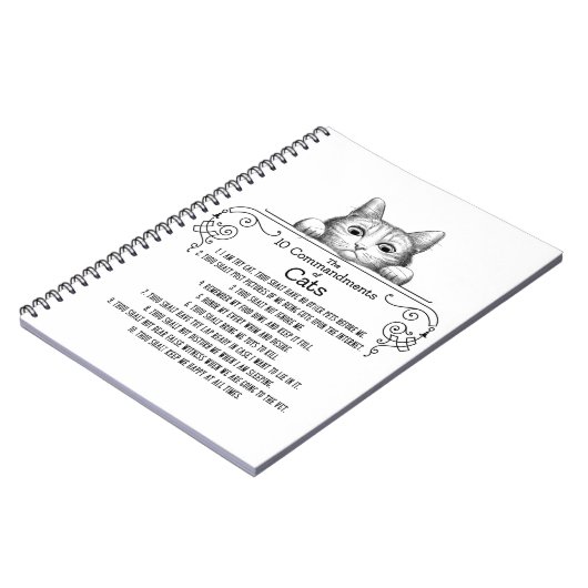 De 10 geboden van Cats Funny Notitieboek (Linkerzijde)