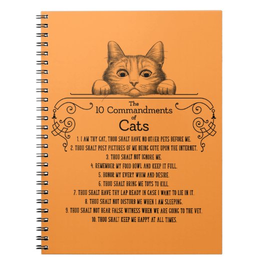 De 10 geboden van Cats Funny Notitieboek (Voorkant)