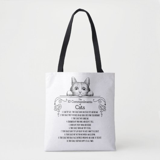 De 10 geboden van Cats Funny Tote Bag (Voorkant)