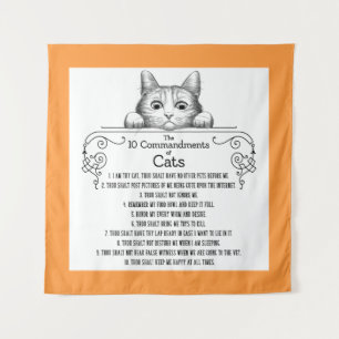 De 10 geboden van Cats Funny Wandkleed