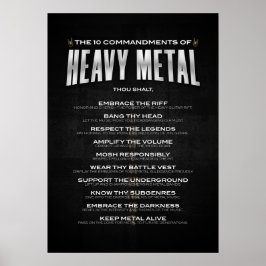 De 10 geboden van Heavy Metal Poster