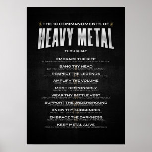 De 10 geboden van Heavy Metal Poster