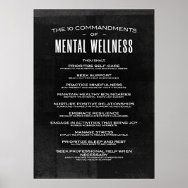 De 10 geboden van Mental Wellness Poster