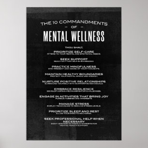 De 10 geboden van Mental Wellness Poster