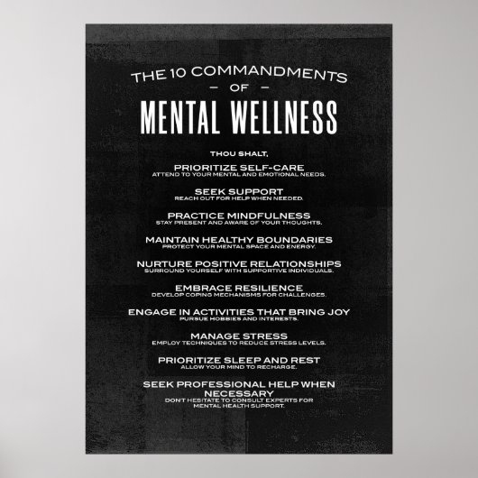 De 10 geboden van Mental Wellness Poster (Voorkant)
