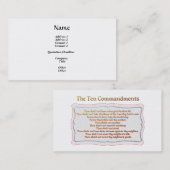 De 10 geboden visitekaartje (Voorkant / Achterkant)