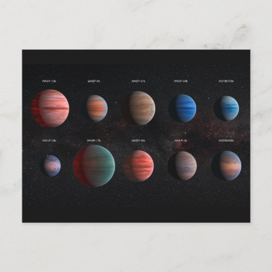De 10 hete Jupiter Wasp exoplaneten Briefkaart (Voorkant)