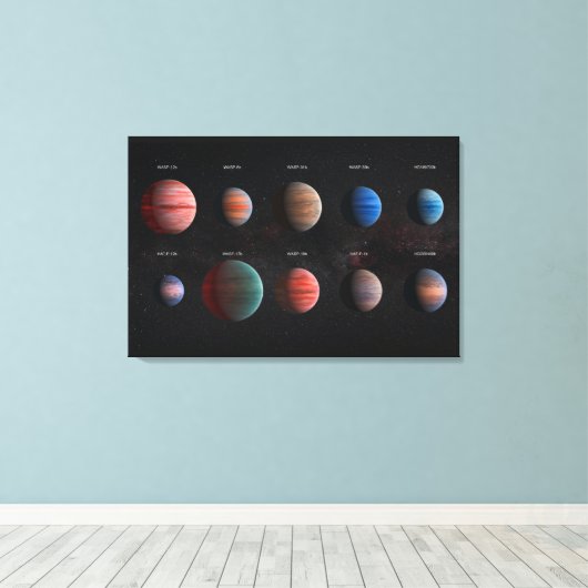 De 10 hete Jupiter Wasp exoplaneten Canvas Afdruk (Insitu (Houten vloer))