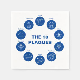 De 10 pagina's blauw en witmes passeren servet