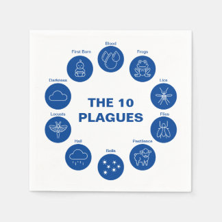 De 10 pagina's blauw en witmes passeren servet