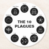 De 10 pagina's zwart-wit doorlaten ronde kartonnen onderzetter (Voorkant)