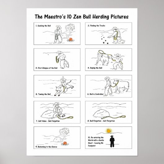 De 10 Zen Bullherding Afbeeldingen van Maestro Poster (Voorkant)