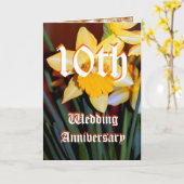 de 10de kaart van de huwelijksverjaardag - Gele (Gele Bloem)