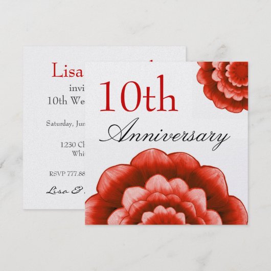 de 10de Premie van de Bloemen van het Jubileum Kaart (Voorkant / Achterkant)