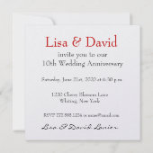 de 10de Premie van de Bloemen van het Jubileum Kaart (Achterkant)