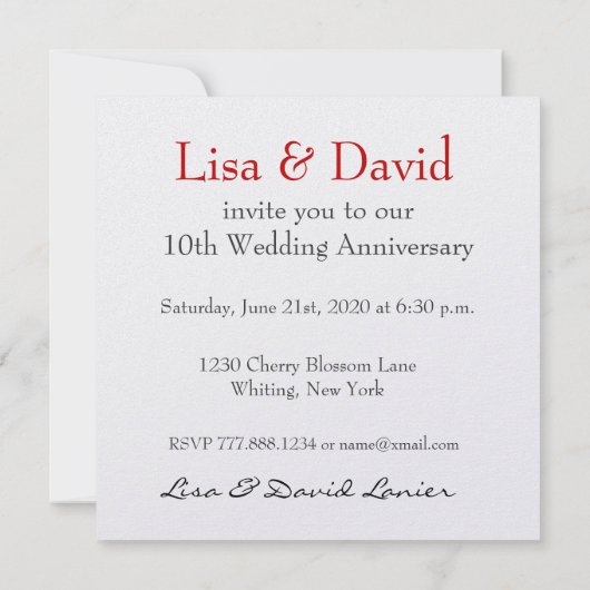 de 10de Premie van de Bloemen van het Jubileum Kaart (Achterkant)